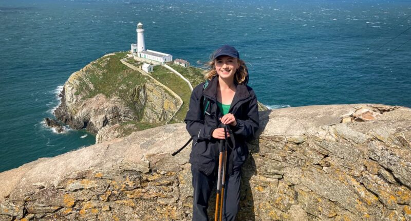 Daisy from the Absolute Escapes team by South Stack Lighthouse