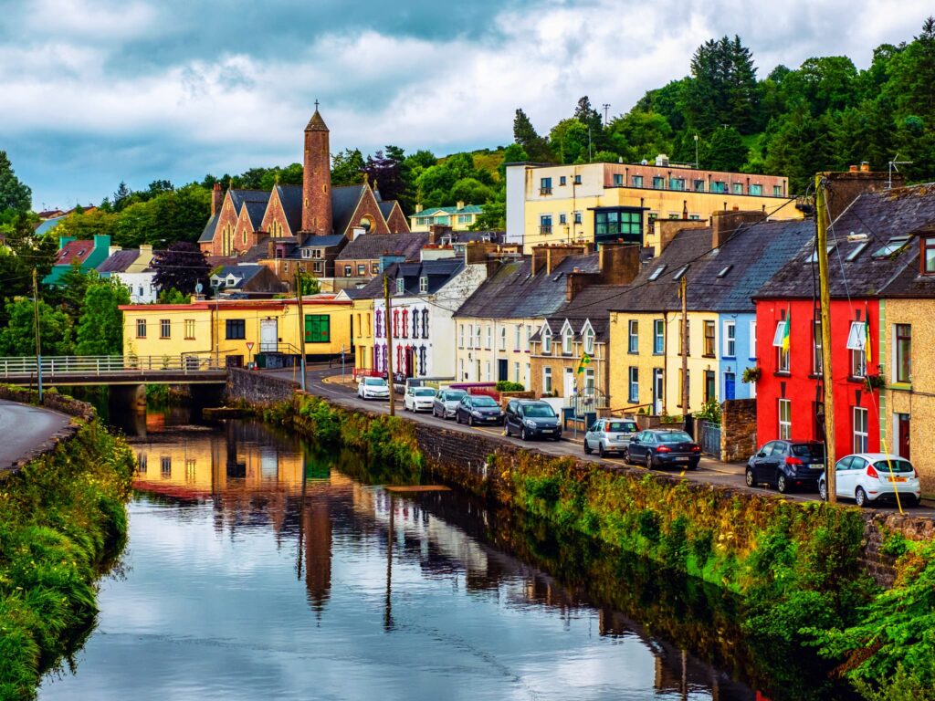 Colourful houses in Donegal Town - one of the best places to visit in West Ireland