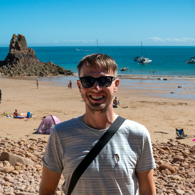 Scott at Beauport Beach, Jersey