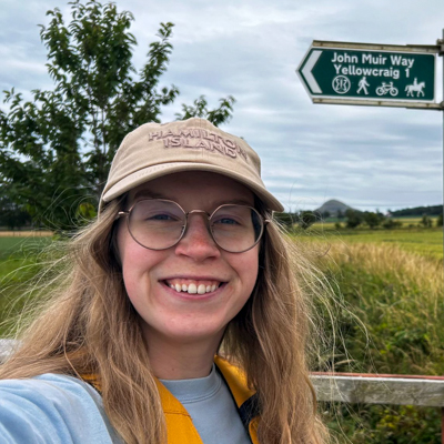 Ella walking the John Muir Way