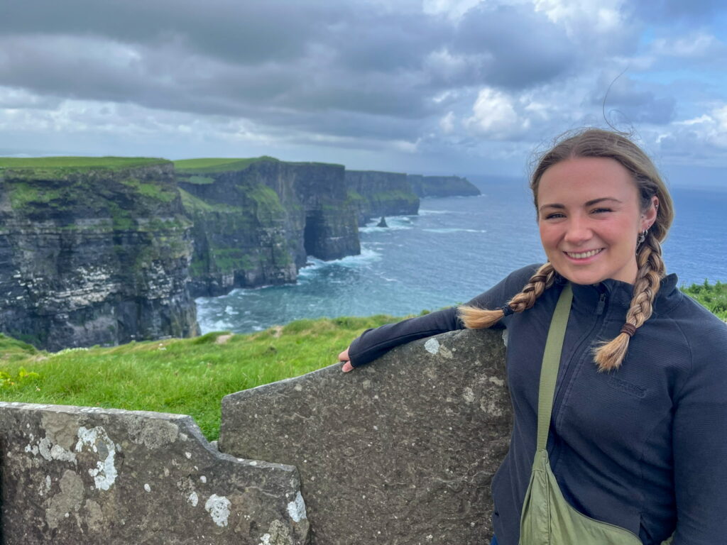 The Cliffs of Moher tower over the rugged West Clare coast.