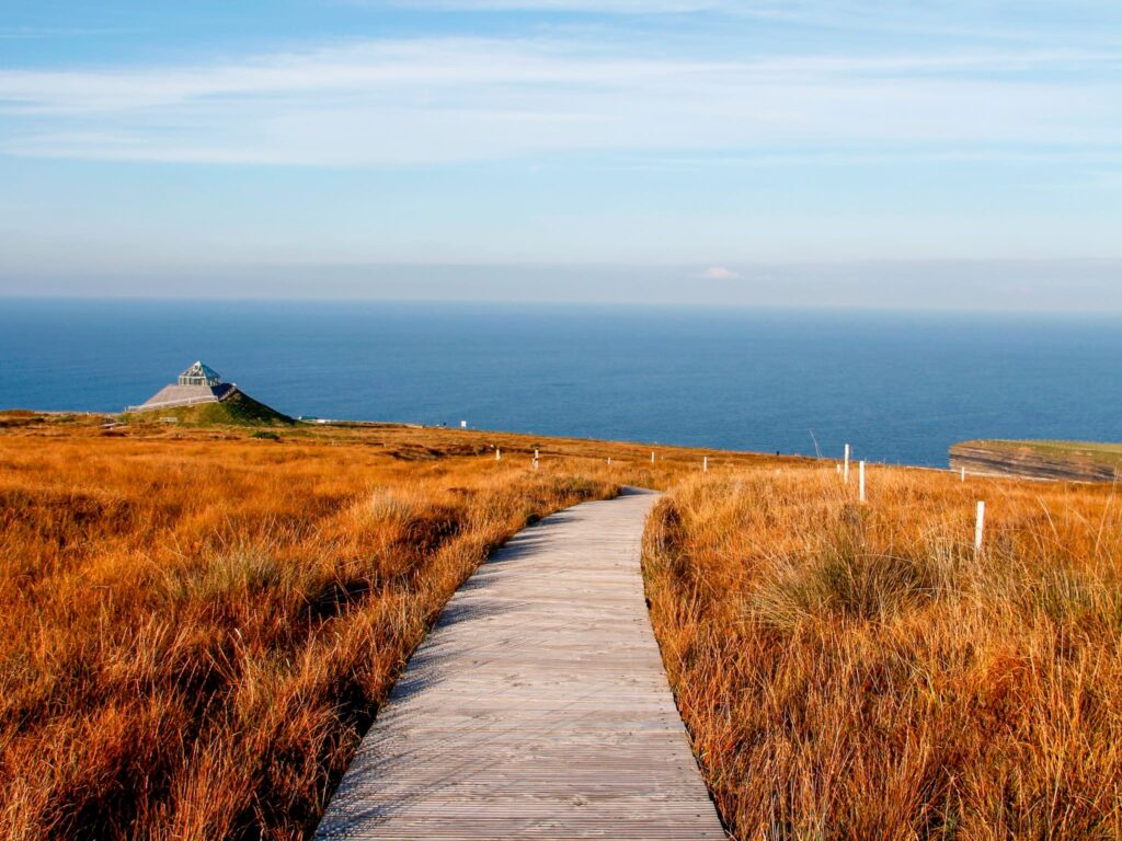 Pathway with view of the Atlantic Ocean, Ceide Fields, Co Mayo - one of the best places to visit in West Ireland