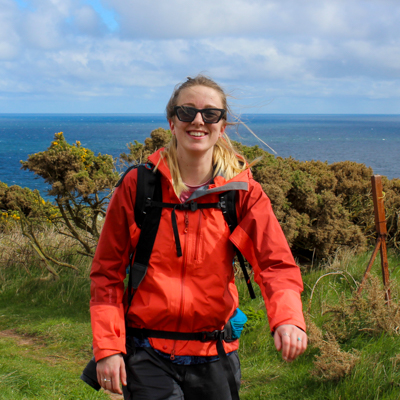 Zoe walking the Berwickshire Coastal Path