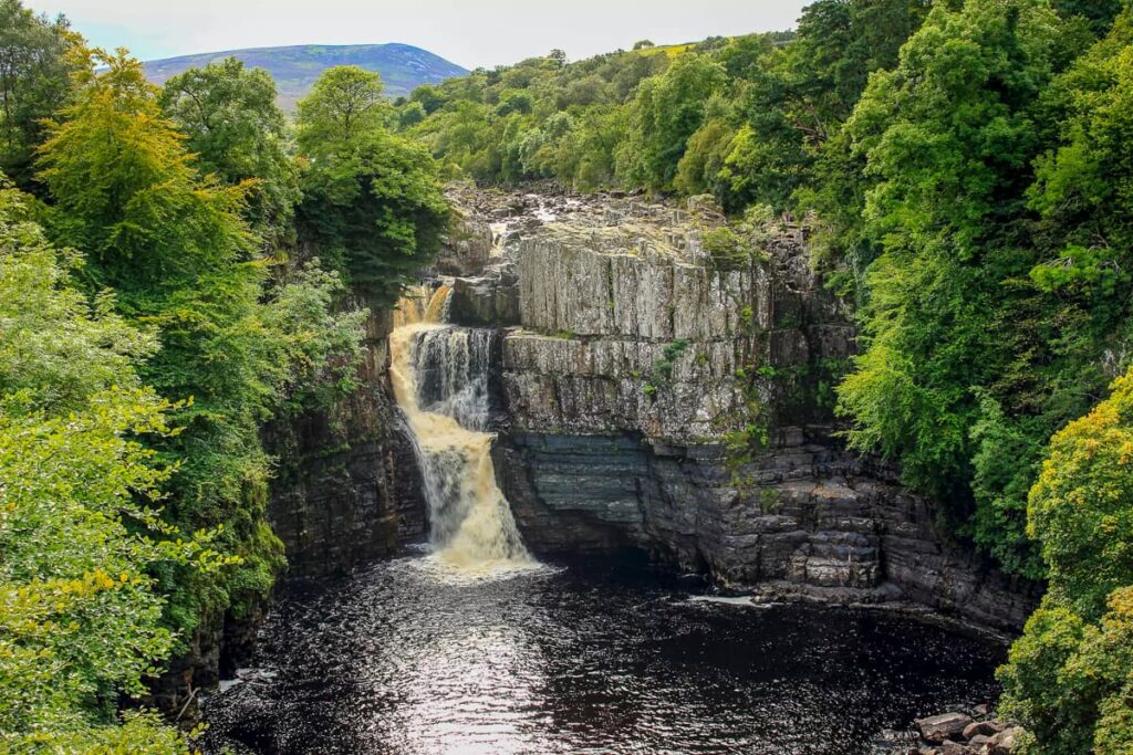 High Force waterfall on the River Tees, one of the scenic highlights along the central section of the Pennine Way