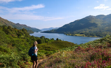 Travel specialist Zoe looking at Loch Lomond on the West Highland Way long-distance trail