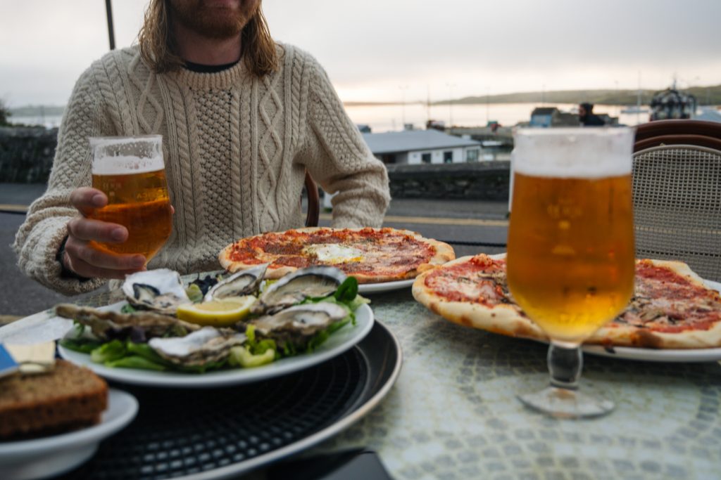 Lunch at Baltimore in West Cork with oysters, beer and pizza. This corner of Ireland on the Wild Atlantic Way has a highly regarded food scene.