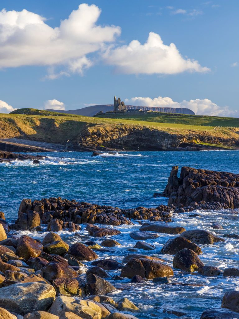 Mullaghmore Head and Classie Bawn Castle, County Sligo - one of the must-visit sights on the Northern Section of the Wild Atlantic Way in Ireland.