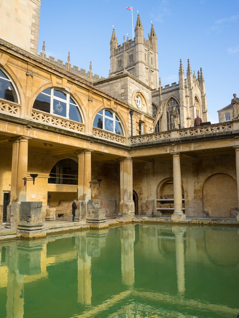 The Roman Baths and Abbey - one of the must-see sightseeing attractions in Bath and a wonderful way to spend an additional day at the end of your walking holiday in the Cotswolds.