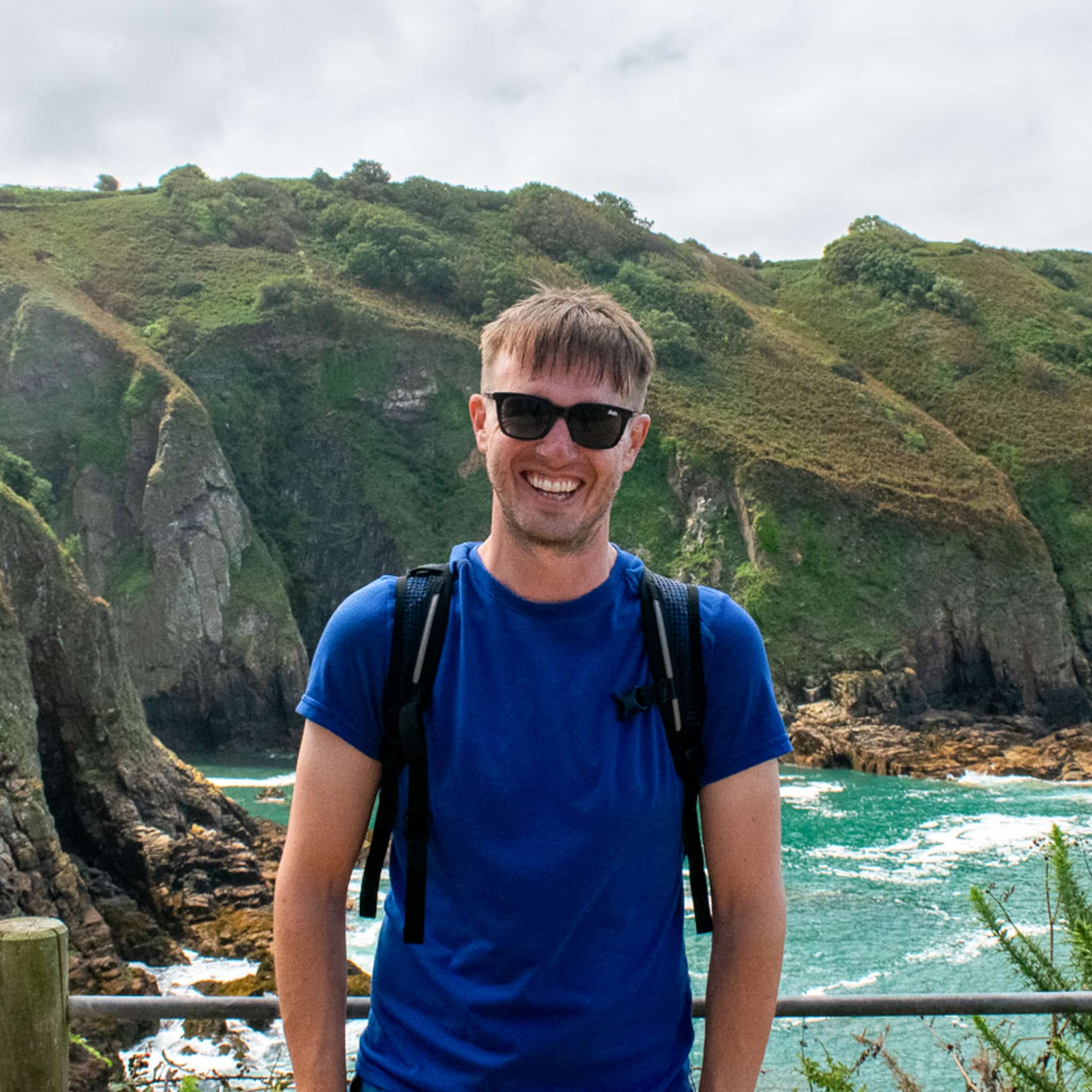 Scott walking the Jersey Coastal Path