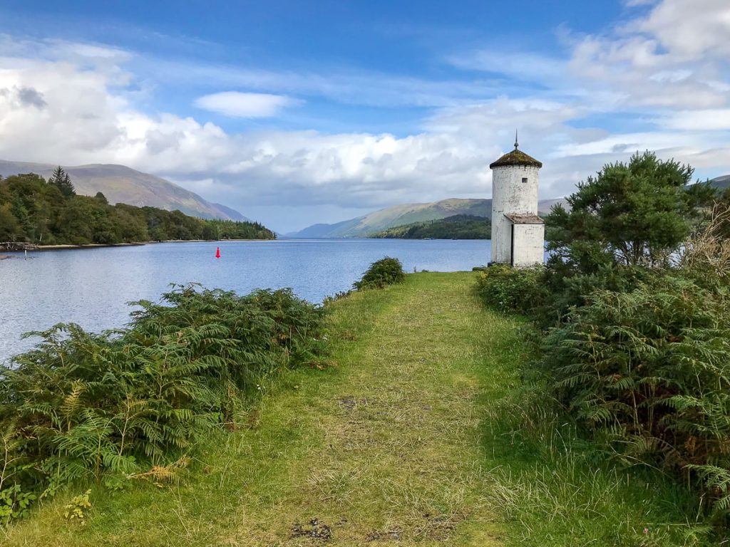 Tranquil lochside scenery at Gairlochy Lighthouse on the Great Glen Way